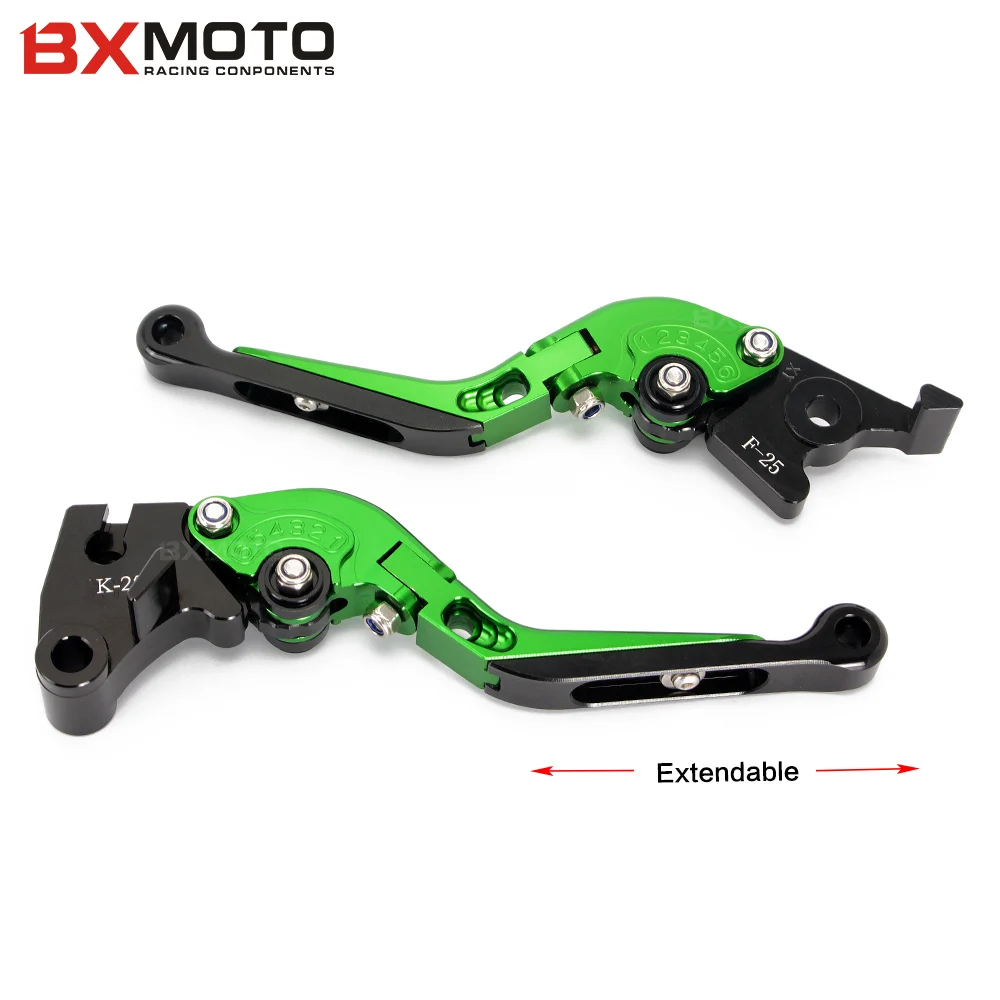 Зеленый мотоцикл Регулируемый Складной Выдвижная сцепные рычаги для Kawasaki Ninja 300 R