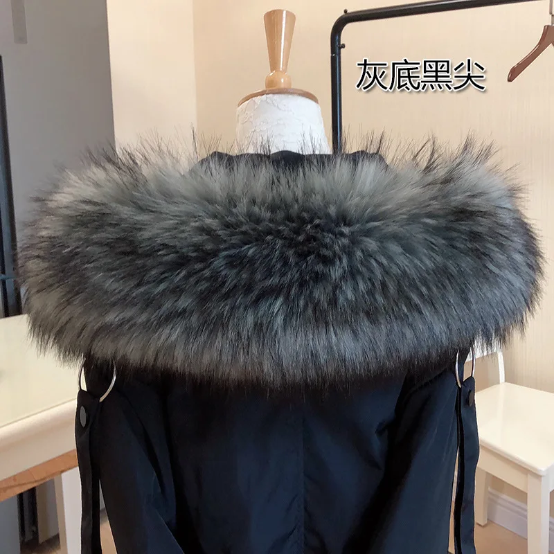 Очень большой воротник из искусственного меха зимняя шапка меховой декор