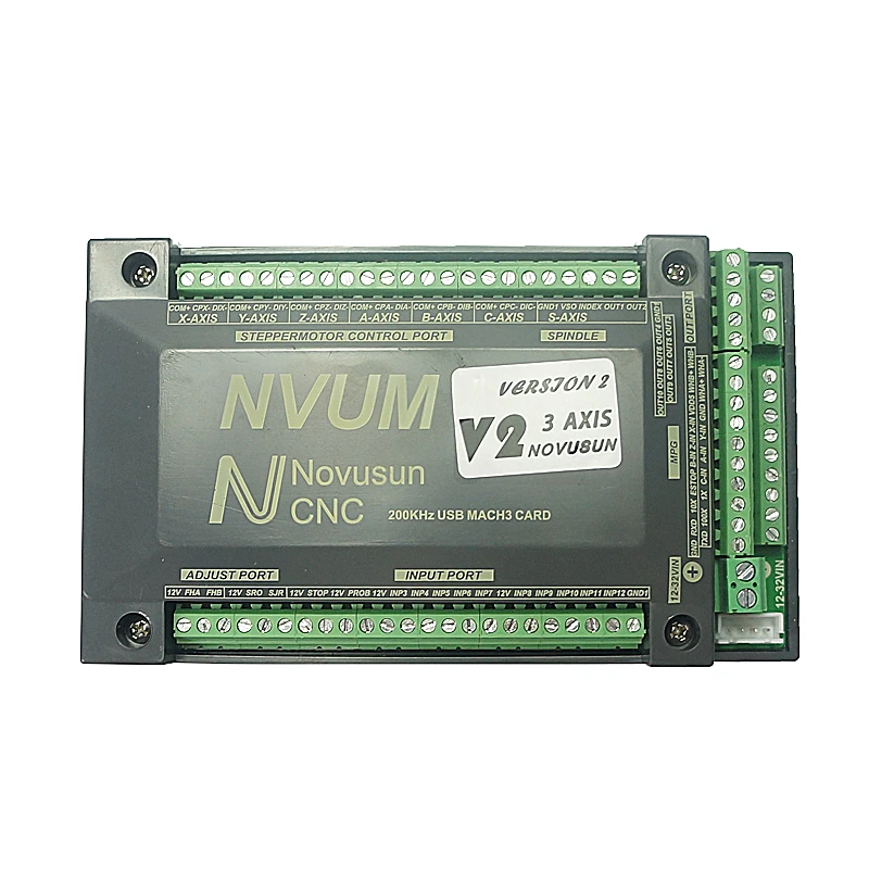 200KHZ NVUM USB MACH3 CNC 3 4 5 6 Axis Engraving Machine Control Card PCB Cutting Motion Controller Breakout Board