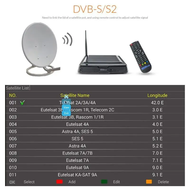 VODOOL DVB-S2 декодер Android tv Box 2G+ 8G Amlogic S812 четырехъядерный 2,4 GHz HD 4K комбо приставка медиаплеер высокое качество