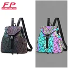 Светящиеся рюкзаки Bao для женщин, Модный повседневный складной ранец для девушек, школьный ранец с геометрическим узором, школьные сумки, 2021