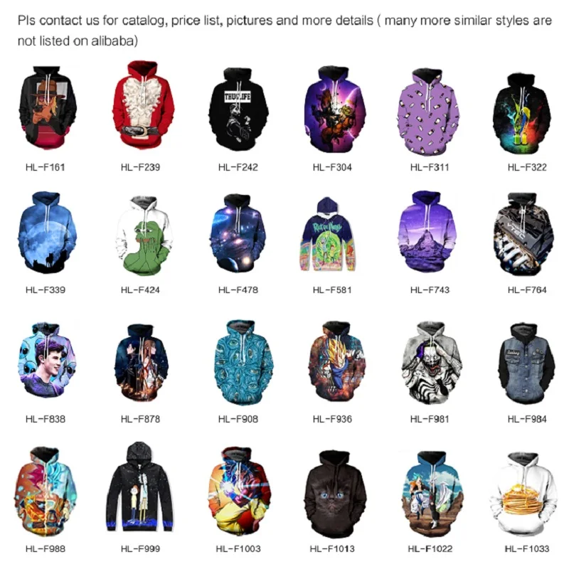 Оптовая Пользовательские Аниме Драконий жемчуг 3D цифровой печати толстовки с