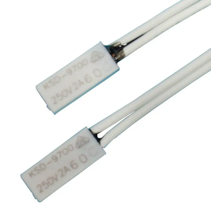 XIXI 100PCS Термостат KSD9700/TB02 40/45/ 50C/55/ 60C/65C 15*5.4*2.4 Биметаллический диск Температурный выключатель Термический защитник степень включения.