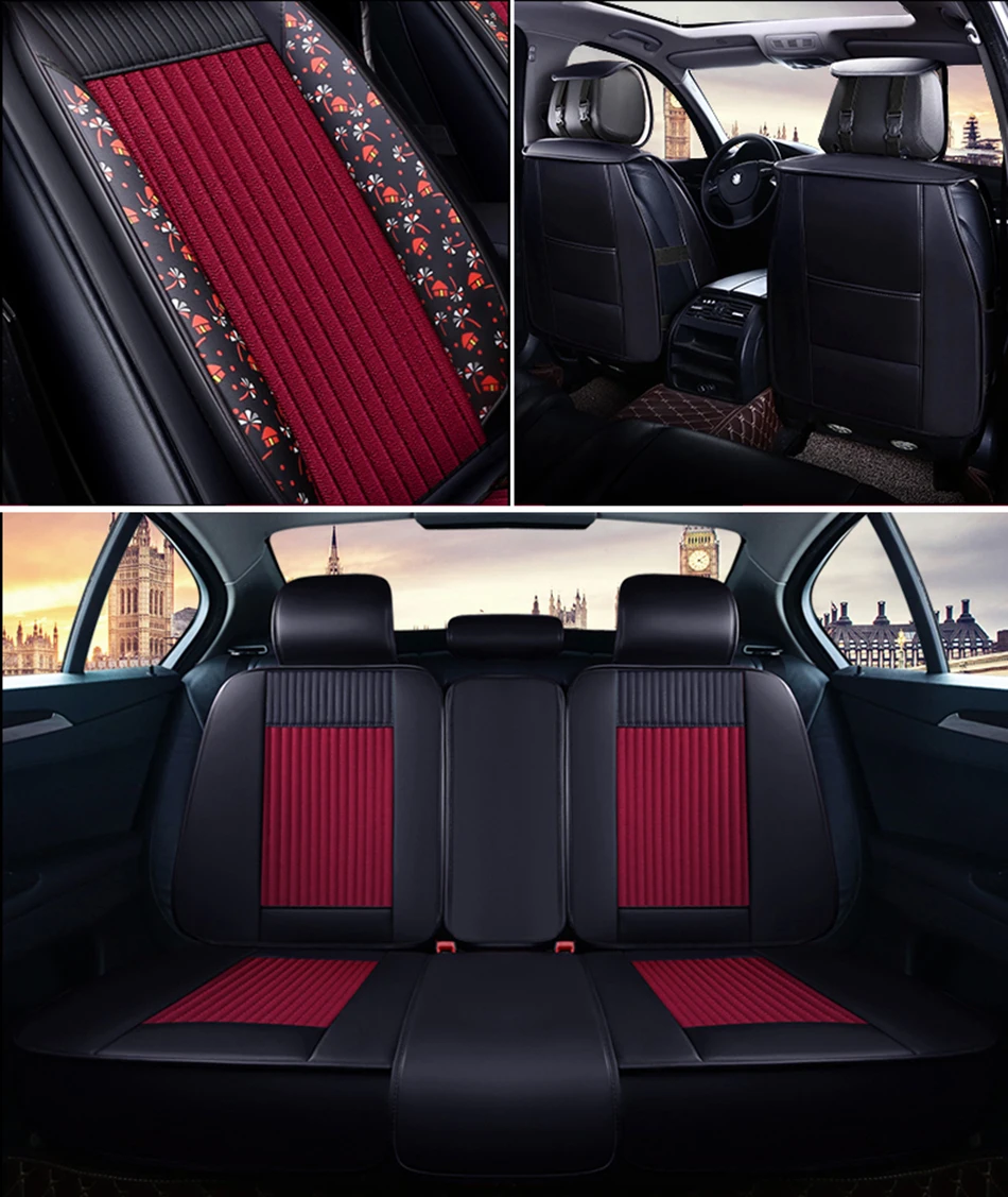 Лен-кожаные чехлы для сидений автомобиля для opel vectra c octavia 2 prado 150 w213 camry mazda cx5 astra g great wall hover h5 автомобиль-Стайлинг