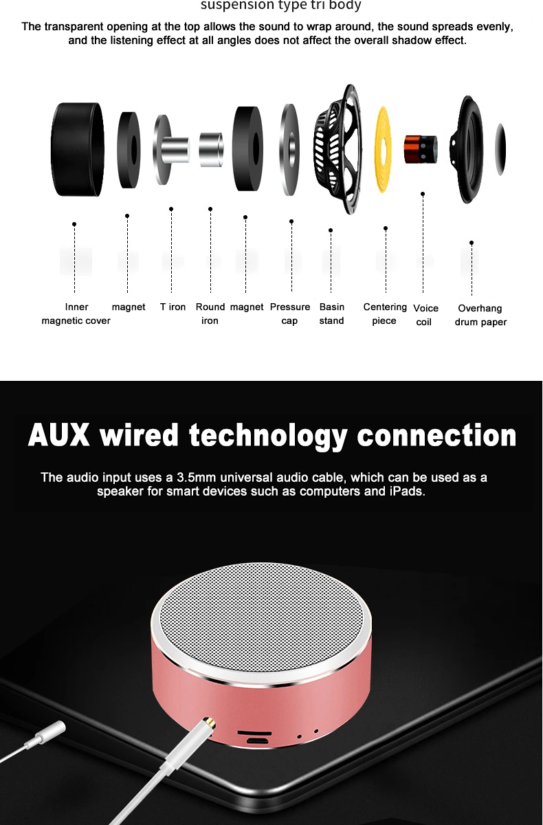 Стерео музыка портативный мини Bluetooth динамик беспроводной Hifi динамик сабвуфер громкий динамик аудио подарок поддержка TF AUX USB A8