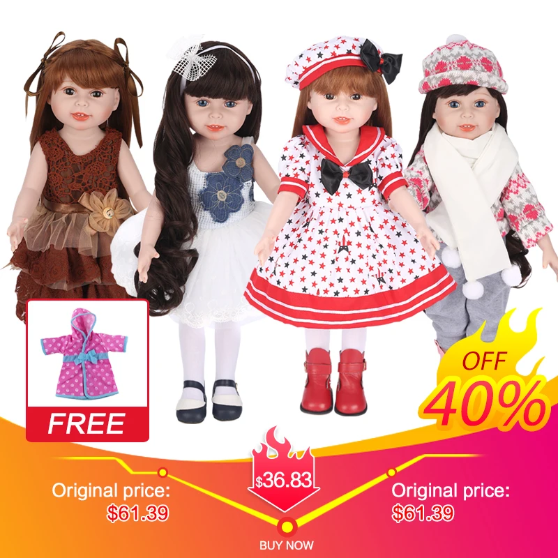 UCanaan/18 дюймов 45 см кукла ручной работы Мягкие силиконовые куклы Reborn Baby Игрушки для