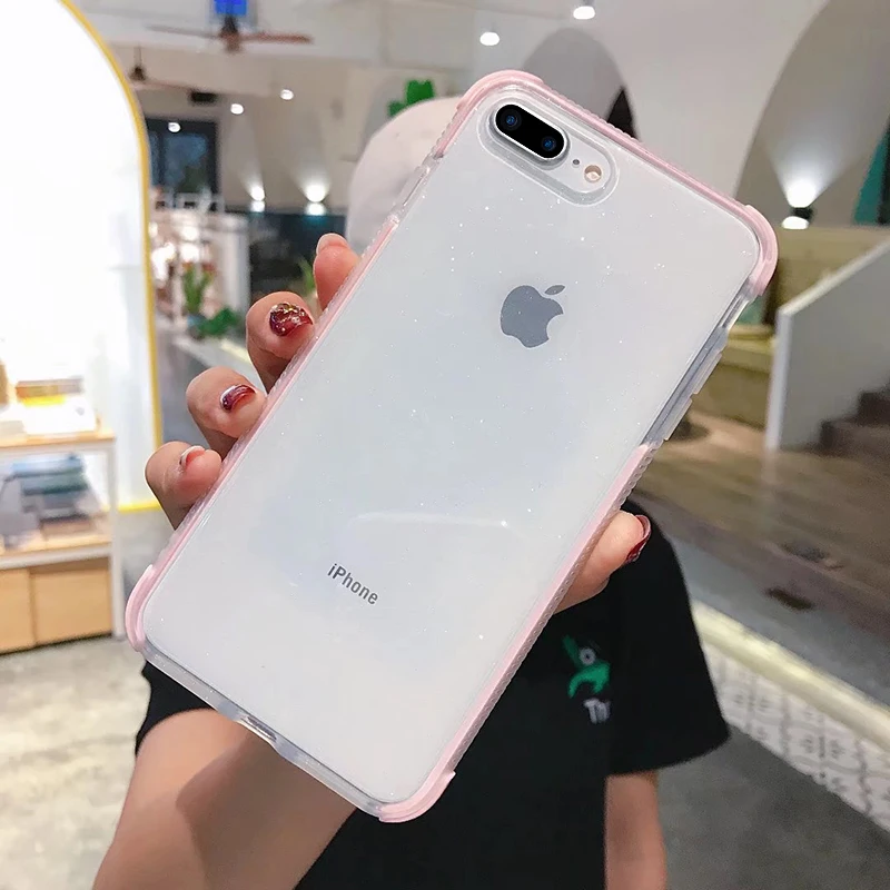 Блестящий противоударный бампер мягкий силиконовый чехол для iPhone 11 Pro XS MAX XR X 10 8 7 6