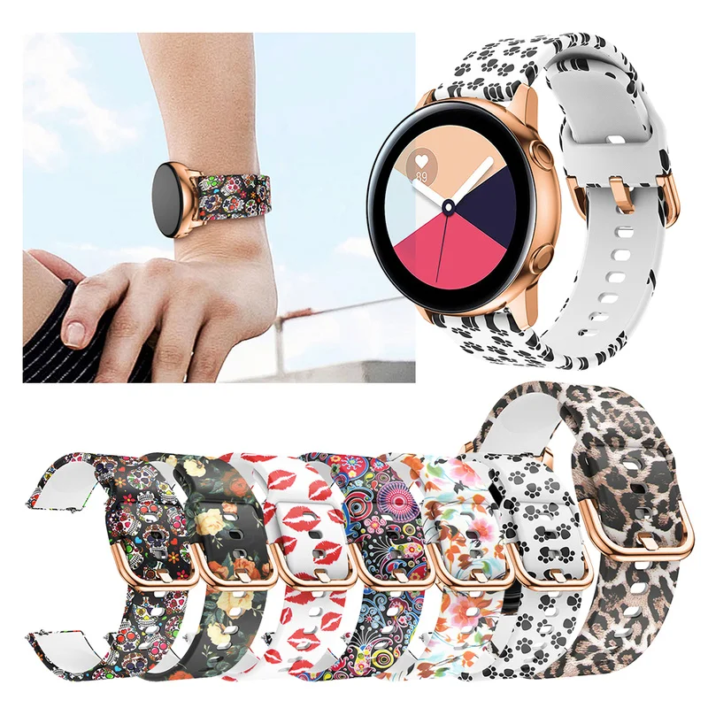 Ремешок силиконовый для Samsung Galaxy Watch Active Band мягкий спортивный сменный Браслет с