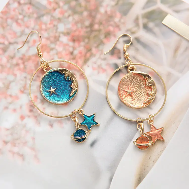 Модные ювелирные изделия серьги в виде звезд сердца Луны индивидуальный