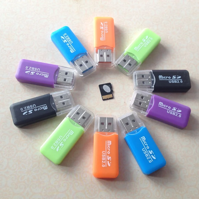 20 шт./компл. высокое Скорость 2 0 Mini Micro SD T Flash TF M2 USB для карты памяти считыватель
