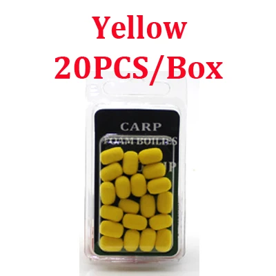 Yellow 20 шт. метод ловли карпа фидерная ловля карпа двухцветная пена приманки черный и желтый рыболовные снасти аксессуары - Цвет: Yellow