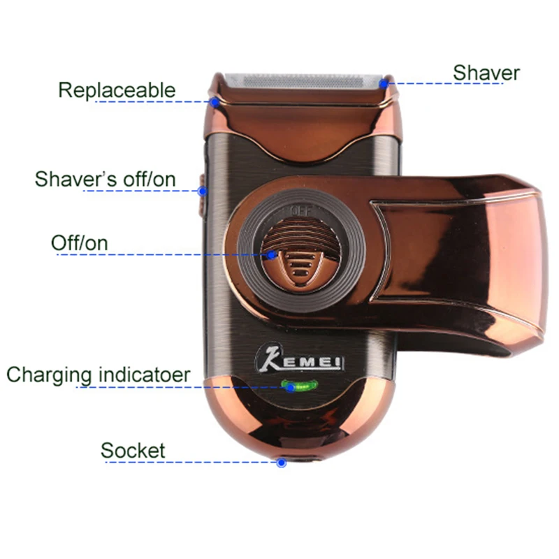 Kemei rechargeable electric shaver beard men shaving machine floating razor trimmer face care hair | Бытовая техника