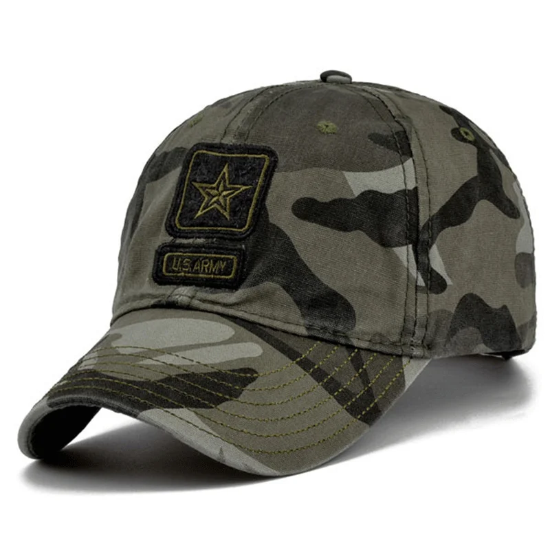 Camouflage3 Новинка, мужская темно-синяя шапка, высокое качество, армейский зеленый Snapback, кепки для охоты, рыбалки, уличные камуфляжные бейсболки, регулируемые шапки для гольфа - Цвет: Camouflage3
