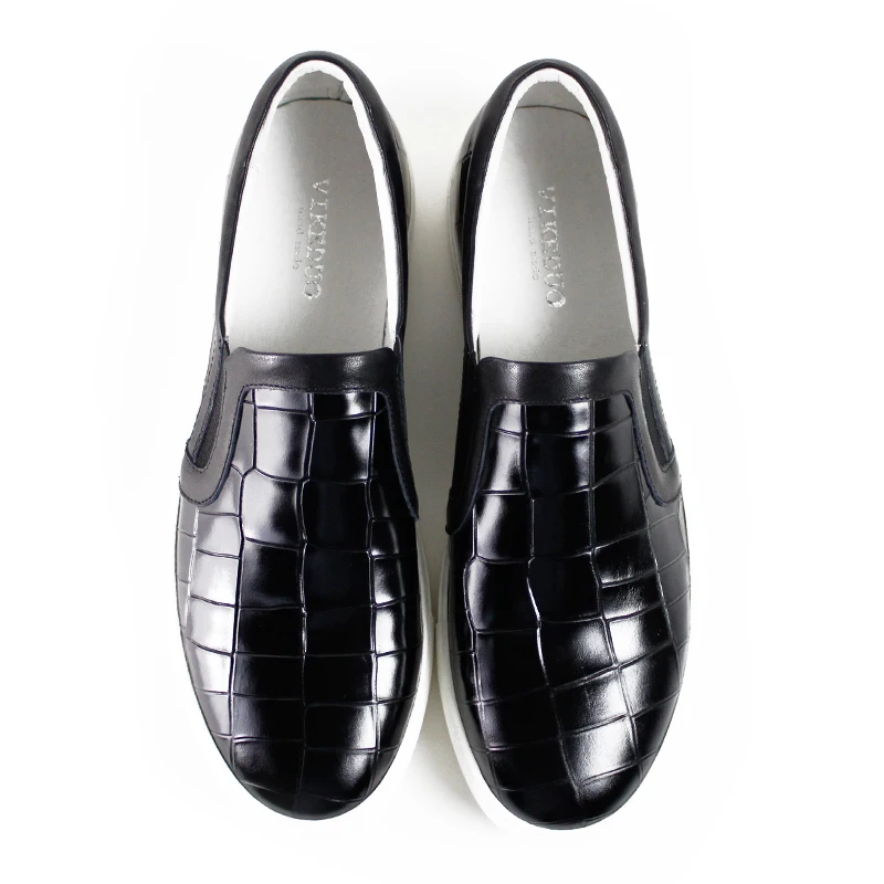 Vikeduo 2019 hot sales Handmade Flat male leisure shoes Genuine Leather Fashion Comfortable Black skateboard Mens Casual Shoes | Обувь