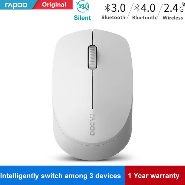 M100 Light grey Rapoo Silent Беспроводной Оптический Мышь с Bluetooth 4,0/2,4 РФ 3,0 г Mute мини Бесшумная мышь для Macbook PC ноутбук - Цвет: M100 Light grey