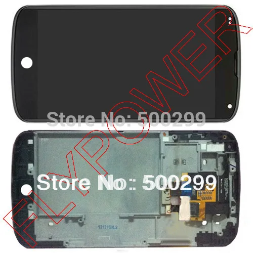 Для LG Optimus E960 Google Nexus 4 ЖК Экран с Сенсорный экран преобразователь в сборке рамкой