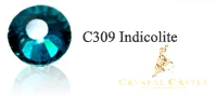C309 Indicolite Хрустальный замок 4А блестящий цвет 1 Стразы для рукоделия стеклянные хрустальные стразы горячей фиксации дизайн ногтей блестящие стразы горячей фиксации для одежды - Цвет: C309 Indicolite