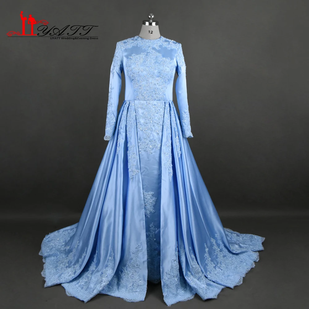 Настоящая фотография 2017 на заказ небесно-голубое кружевное платье с блестками и