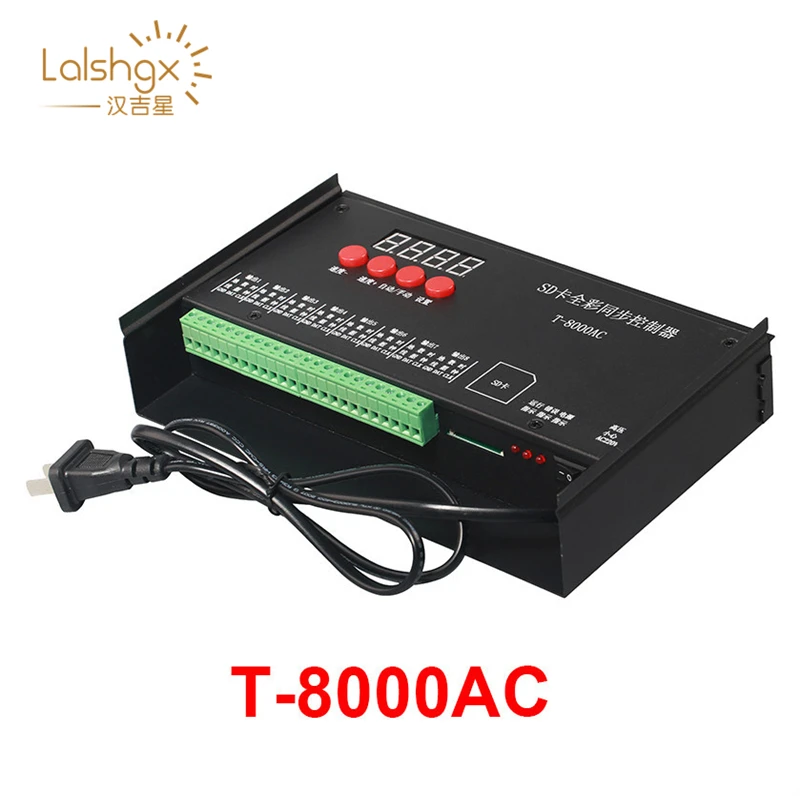 Высокое качество T8000 AC110-240V SD карты пикселей контроллер для WS2801 WS2811 LPD8806 Макс 8192 пикселей