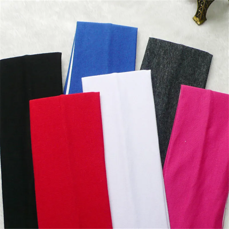 Однотонная хлопковая эластичная повязка на голову для йоги спорта мягкого мяча