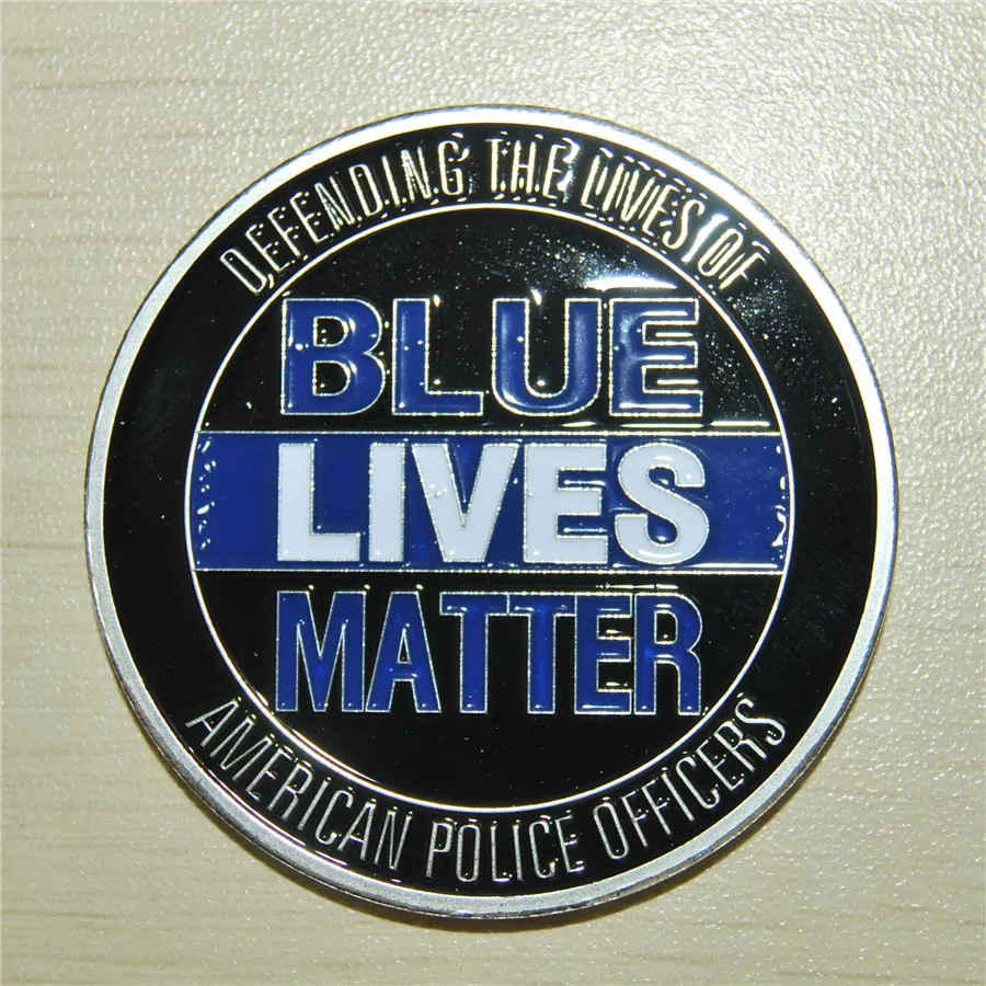 

1pcs Blue Lives Matter Defending of American Police Officers Challenge Coin