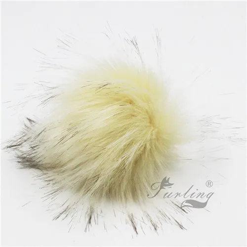 Ivory Мех животных Ling DIY 12 шт. искусственный мех енота 11 см пушистый помпон мяч для шляпа шапочка интимные аксессуары для женщин брелок - Цвет: Ivory
