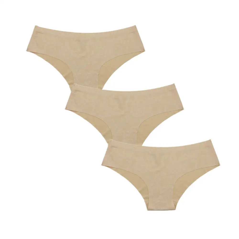 3 pcs beige 3 шт./партия,, бесшовное нижнее белье, женские трусики, трусы, высокое качество, дамское нижнее белье, без линии, хипстер - Цвет: 3 pcs beige