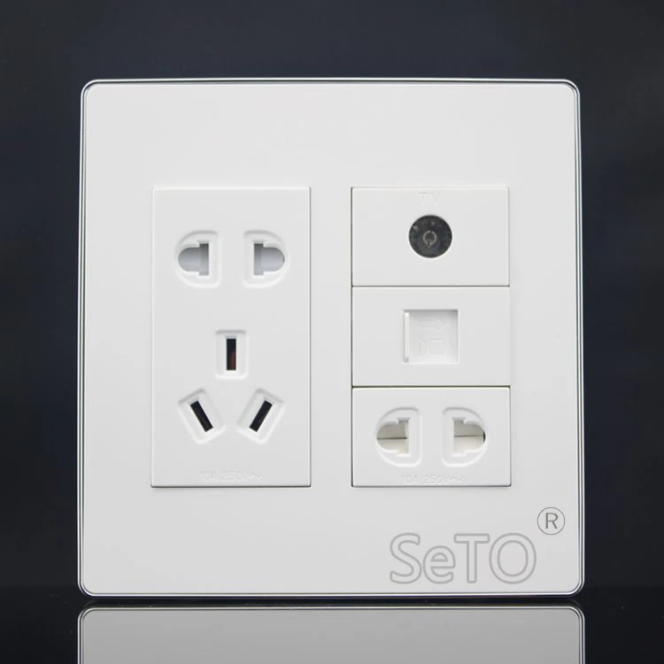 SeTo 120 тип розетка с двумя отверстиями и пятью + Сеть RJ45 Cat5e для ТВ-панели настенная