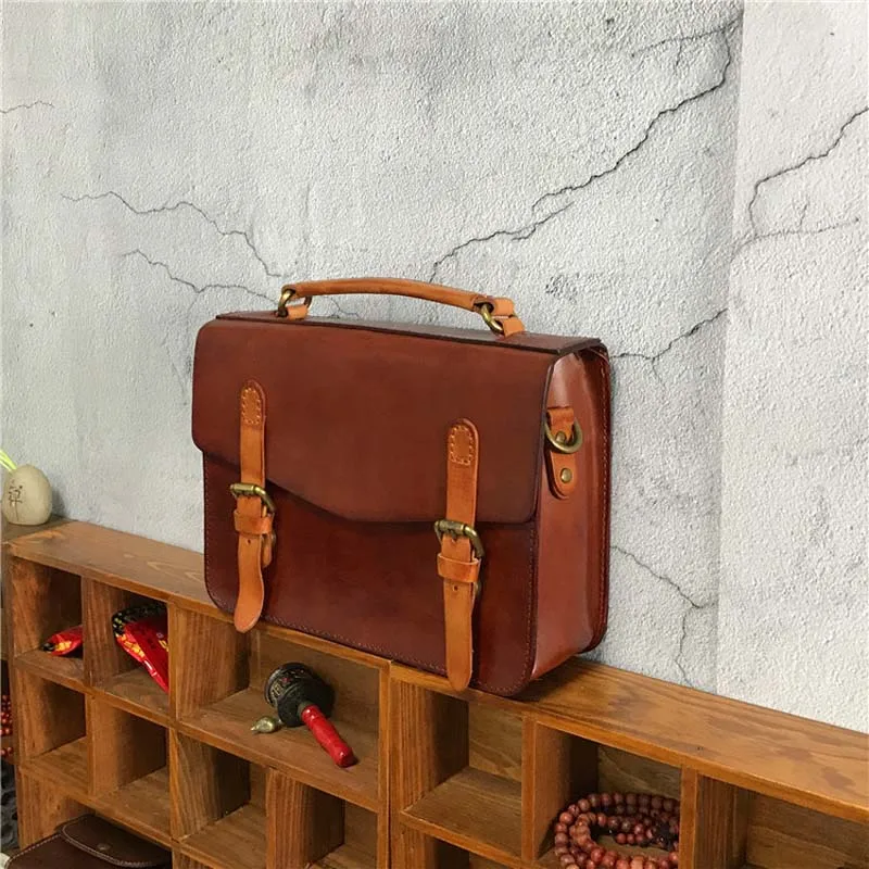 AETOO Retro vegetable tanned tree cream female handbag first layer leather bag shoulder | Багаж и сумки