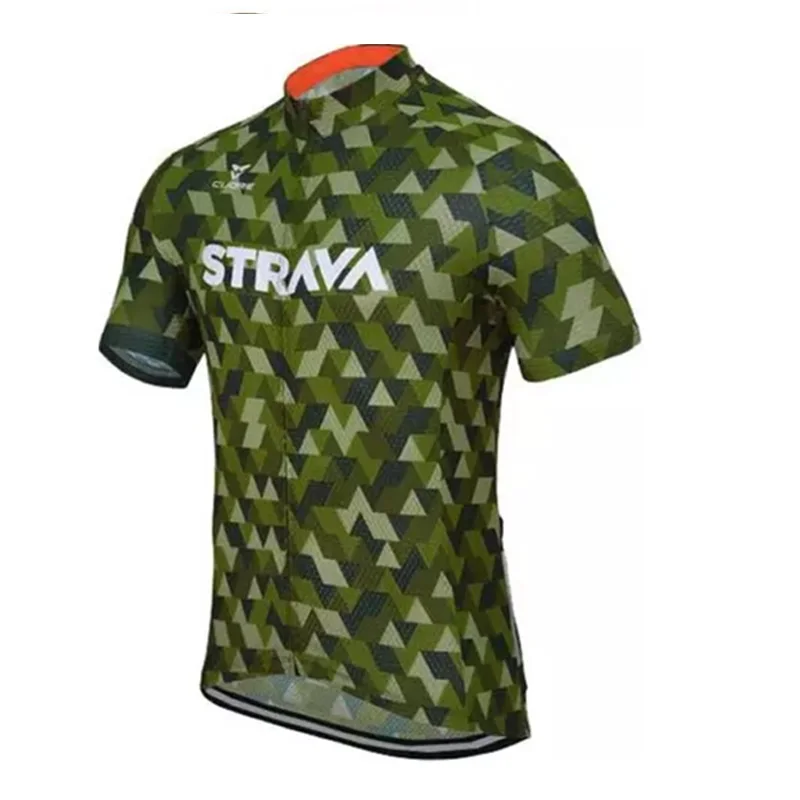 Лето 2020 Strava команда мужчин Велоспорт Джерси с коротким рукавом Ropa Ciclismo Uniformes