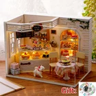 DIY Миниатюрный Кукольный домик, деревянный кукольный домик, магазин тортов, дом, Милая модель комнаты, строительные комплекты, дом де пупи