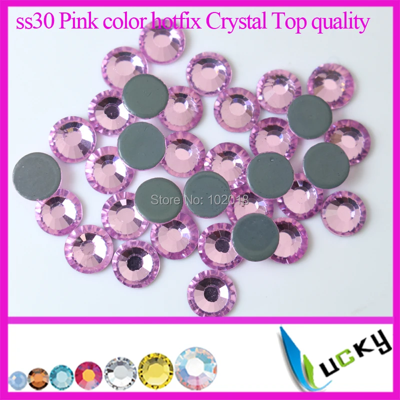 Стразы ss30 розового цвета с плоской задней поверхностью 288 шт. стразы горячей