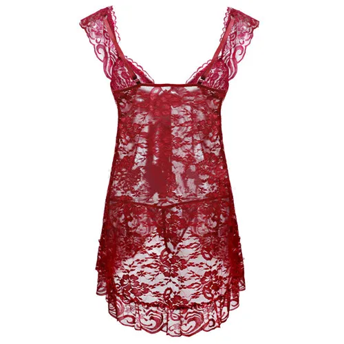 dark red Эфирные эротическое сексуальное женское нижнее белье, пижамы, женсоке Для женщин, нижнее белье, ночное белье Плюс Размеры 6 XXXXL Большие Размеры - Цвет: dark red