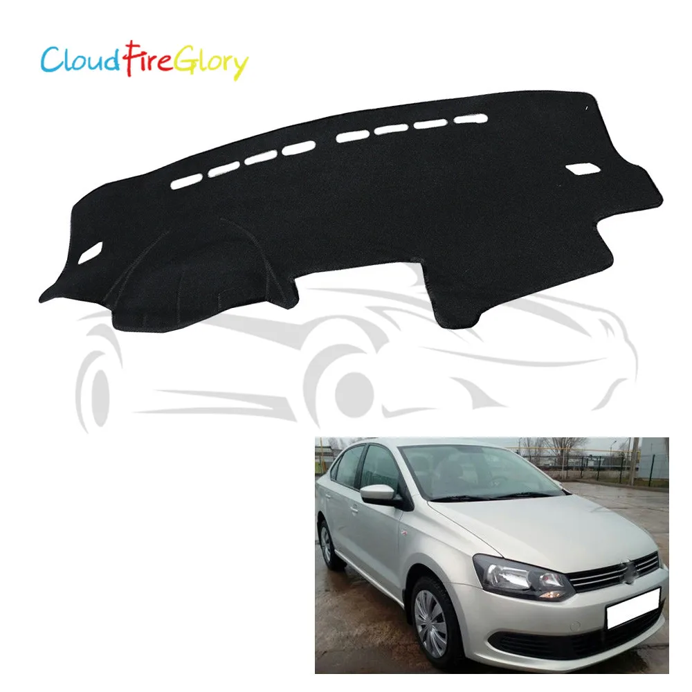 CloudFireGlory для VW Polo MK5 6R 2009- черный чехол на приборную панель, коврик для приборной панели, коврик для приборной панели, защита от солнца, накладка на приборную панель, ковер LHD