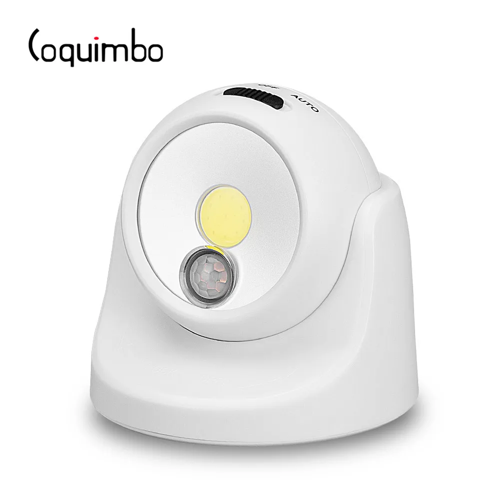 COB LED PIR датчик движения ночник для передней двери Кабинета лестницы на батарейках