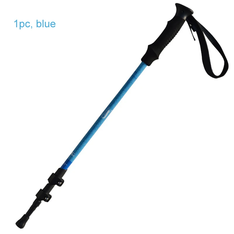 1pc Blue 61-135cm Алюминиевые Регулируемые треккинговые палки для пустыни и лисы 2 шт., легкие походные трости с выдвижным внешним замком для альпинизма - Цвет: 1pc Blue 61-135cm