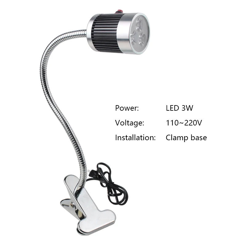 LED 3W 110-220V d Светодиодный ЧПУ Свет gooseneck светильники для швейной машинки Светодиодный светильник 24 В 220 В 36 в 9 Вт супер яркий токарный станок рабочее освещение настольные лампы - Цвет: LED 3W 110-220V d