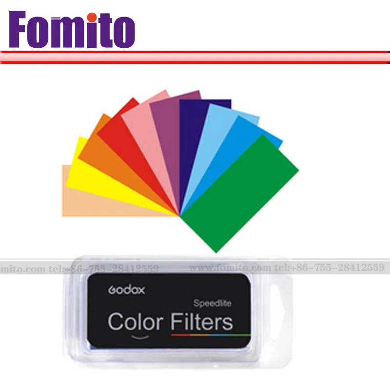 Fomito New Color Filter 7 Sets of Colors Studio Lighting flash camera +Velcro+Rubber band for Cam | Электроника