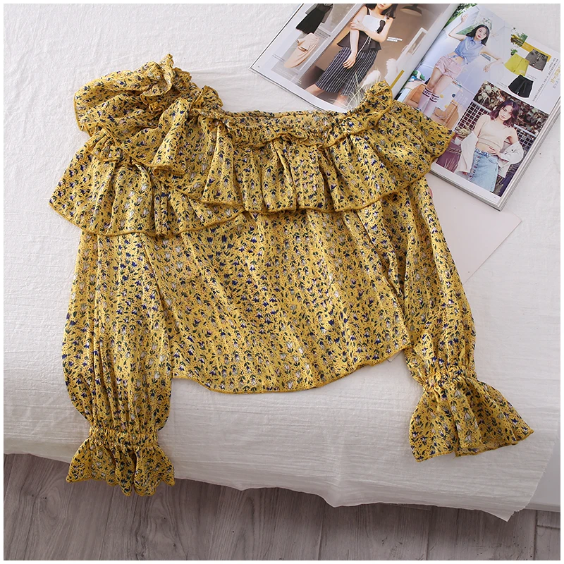 Почтовая летняя новая цветная шифоновая рубашка с длинным рукавом и открытыми