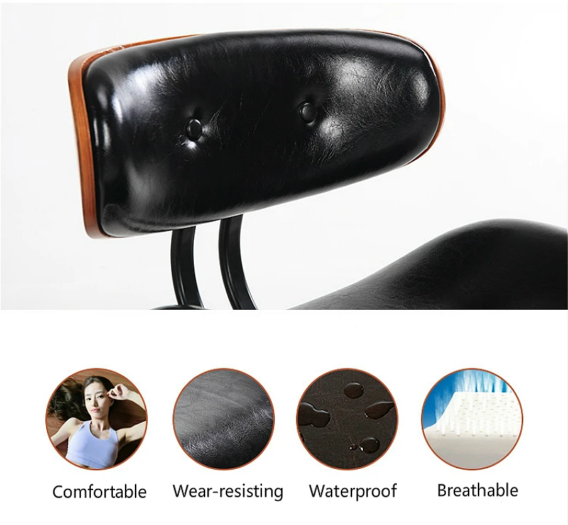 Кресло для бара в стиле ретро с откидной деревянной спинкой вращающееся сиденье