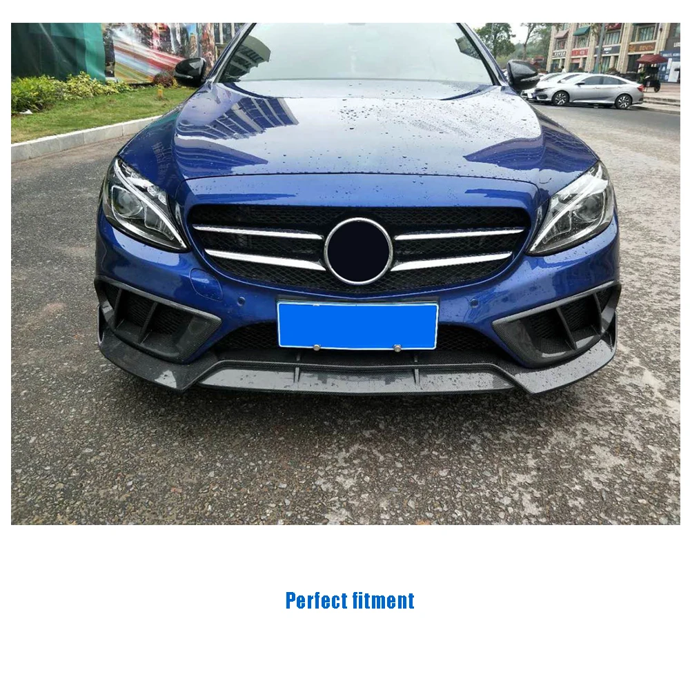 Для W205 C43 AMG C Класс Стандарт углеродного волокна передний бампер вентиляционное отверстие крышка отделка Гриль рамка для Mercedes Benz C200