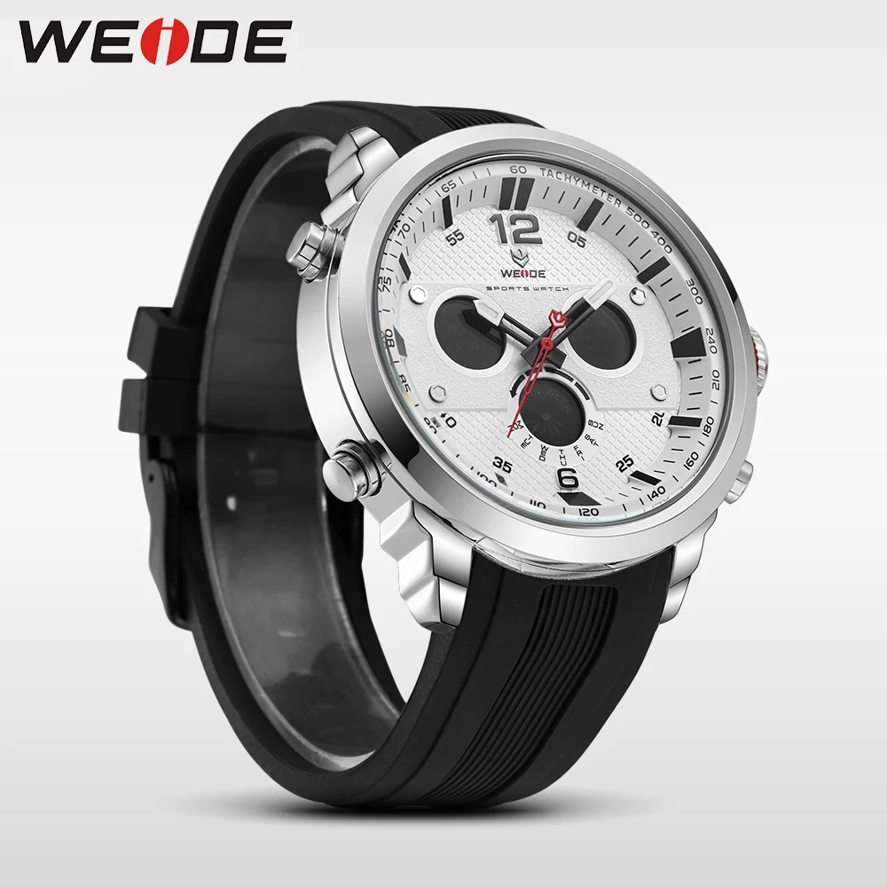 WEIDE LCD men watch sport digital luxury brand black army quartz watches water resistant Schocker fashion casual alarm clock | Наручные