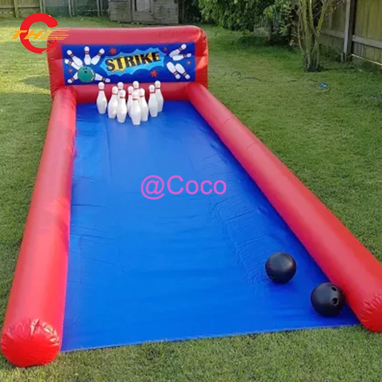 Бесплатная доставка по воздуху до двери гигантская надувная игра для боулинга 10x3