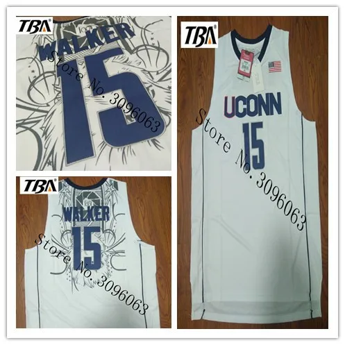 Новый Новинка 2017 года UConn #15 Хаски Kemba Уокер Главная Белый Баскетбол Джерси для Для