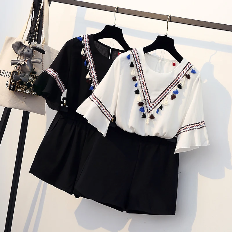 Женский яркий костюм из блузки и шортов летний комплект двух предметов 2121| |