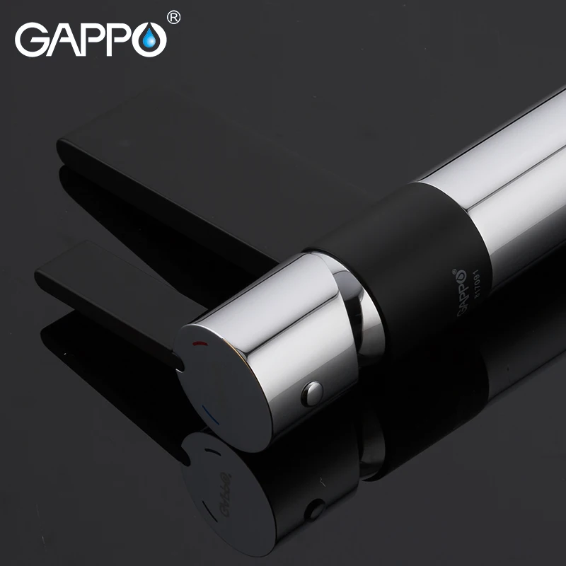 GAPPO смеситель для раковины черный и хромированный латунный Смеситель