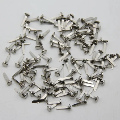 Silver as photo 50 шт., 8*20 мм, разноцветные Круглые металлические украшения для рукоделия, домашний бумажный декор, скрапбукинг, украшение, застежка, рукоделие, Брэд для обуви - Цвет: Silver as photo