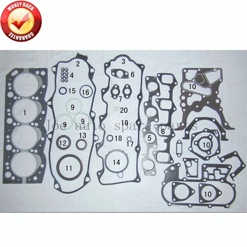 Полный комплект прокладок двигателя 2LT 2L-T для Toyota Land Cruiser/4Runner/Hilux/Hiace/Mark 2446CC 2.4TD
