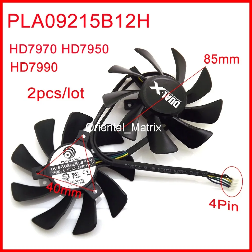 2 шт./лот PLA09215B12H 85 мм VGA вентилятор 40x40x40 для Sapphire HD7970 HD7950 Вентилятор Охлаждения