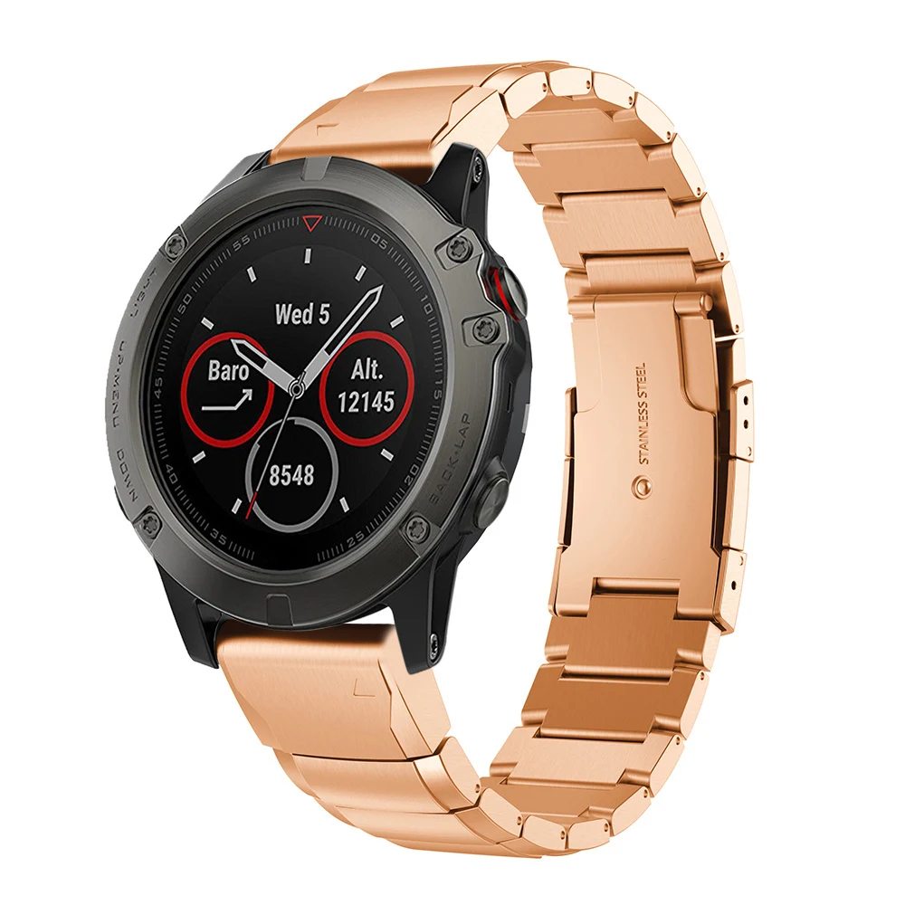 Ремешок из нержавеющей стали для смарт часов Garmin Fenix 5X 5xplus быстросъемный браслет